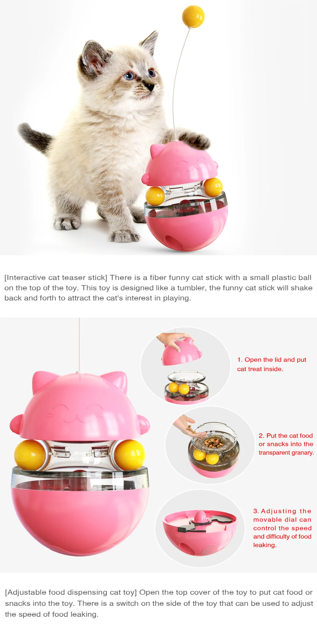 Cat Dog Toy Pet Tumbler Toy Shaking Leaking Food Container Puppy Feed Feeding Funny Cat Interactive Toy Pet Products